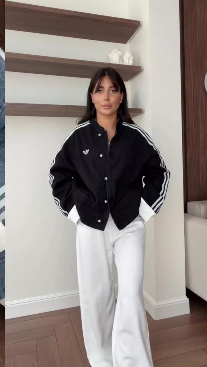 Three-Striped Oversized Track Jacket