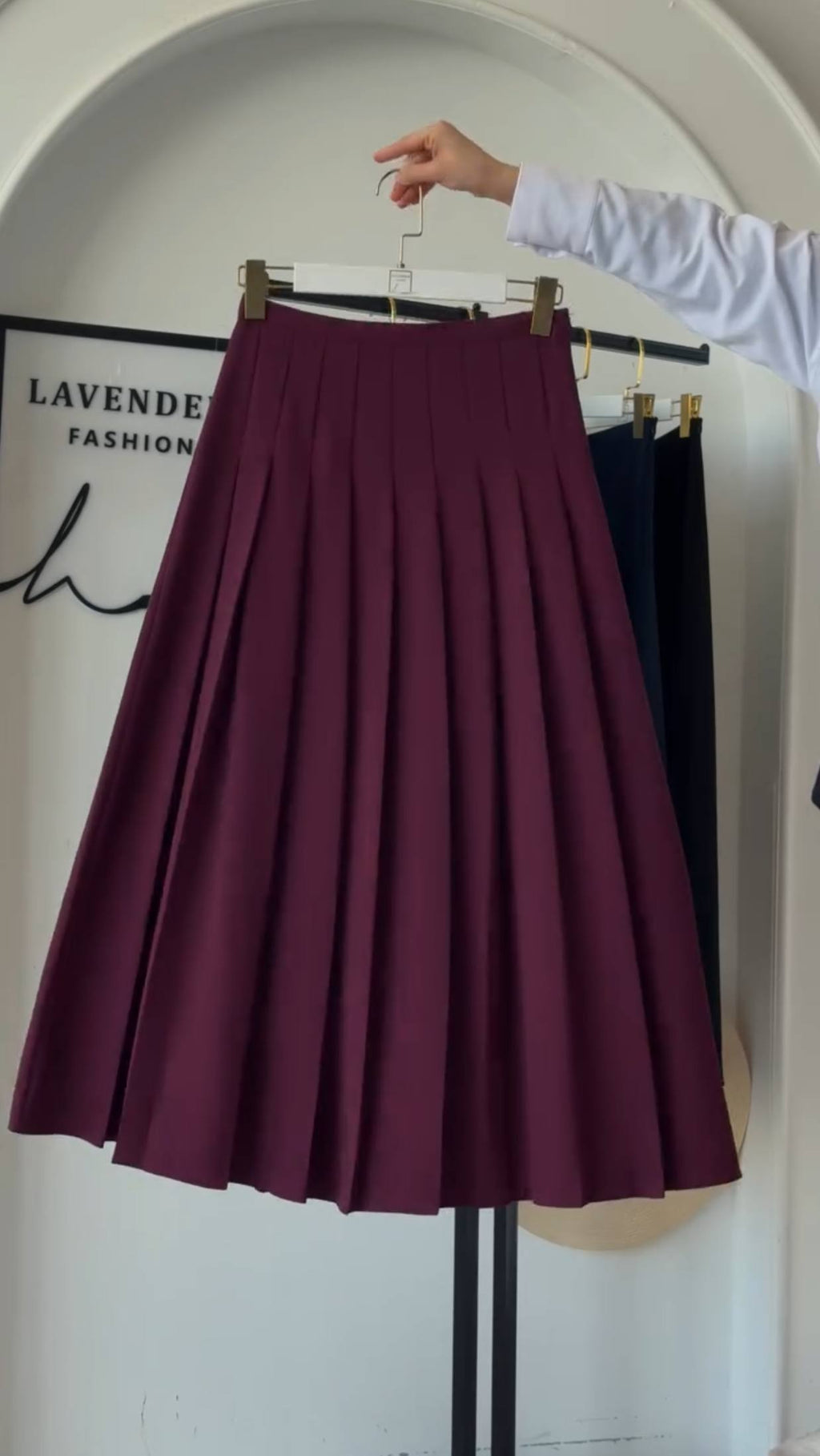 High-Waist Pleated Skirt