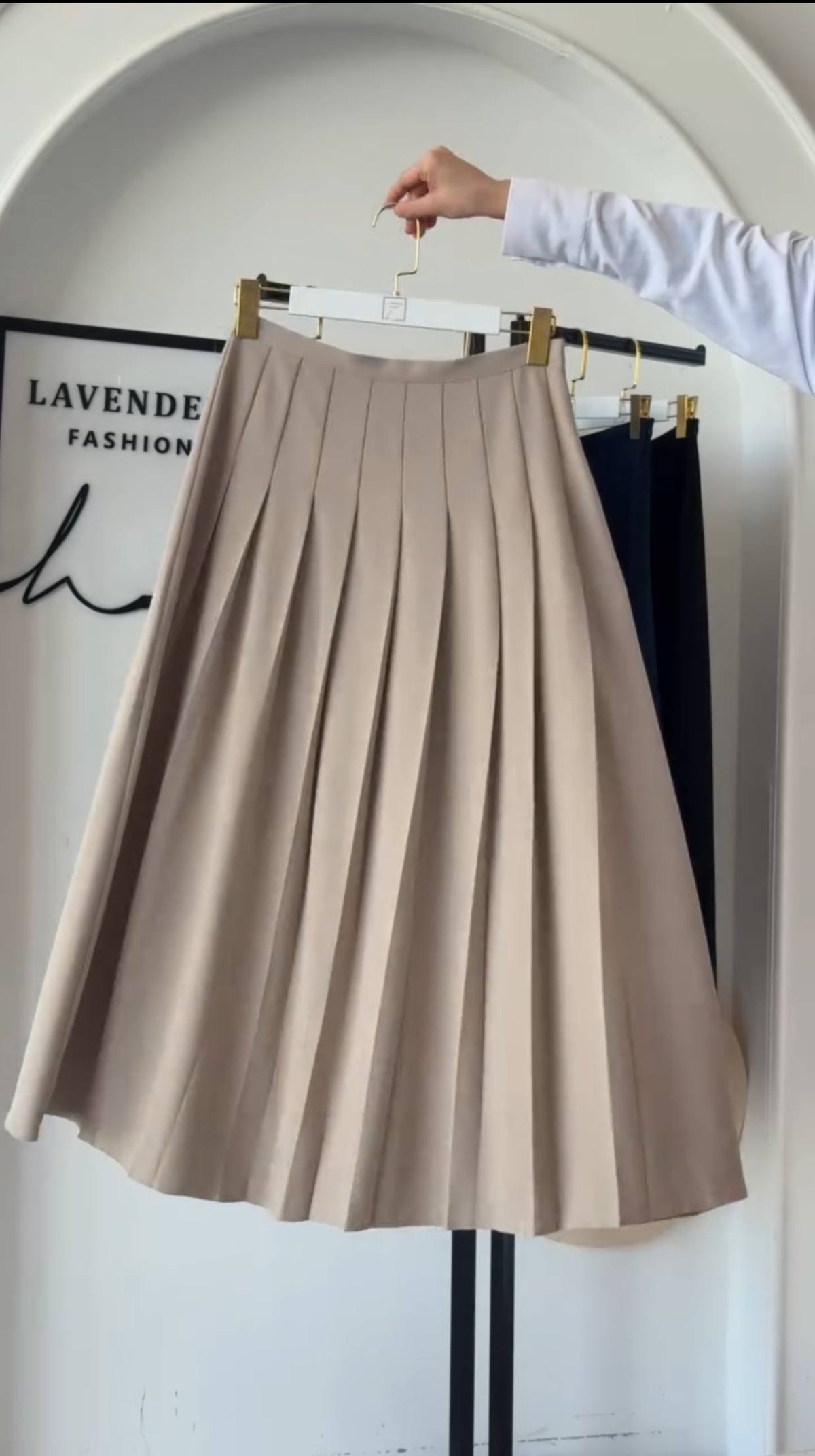 High-Waist Pleated Skirt
