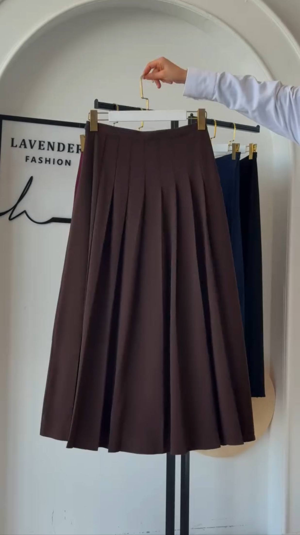 High-Waist Pleated Skirt