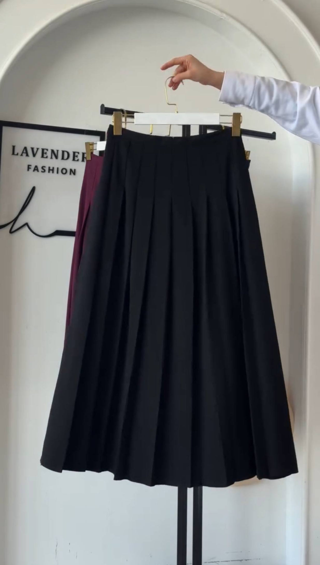 High-Waist Pleated Skirt