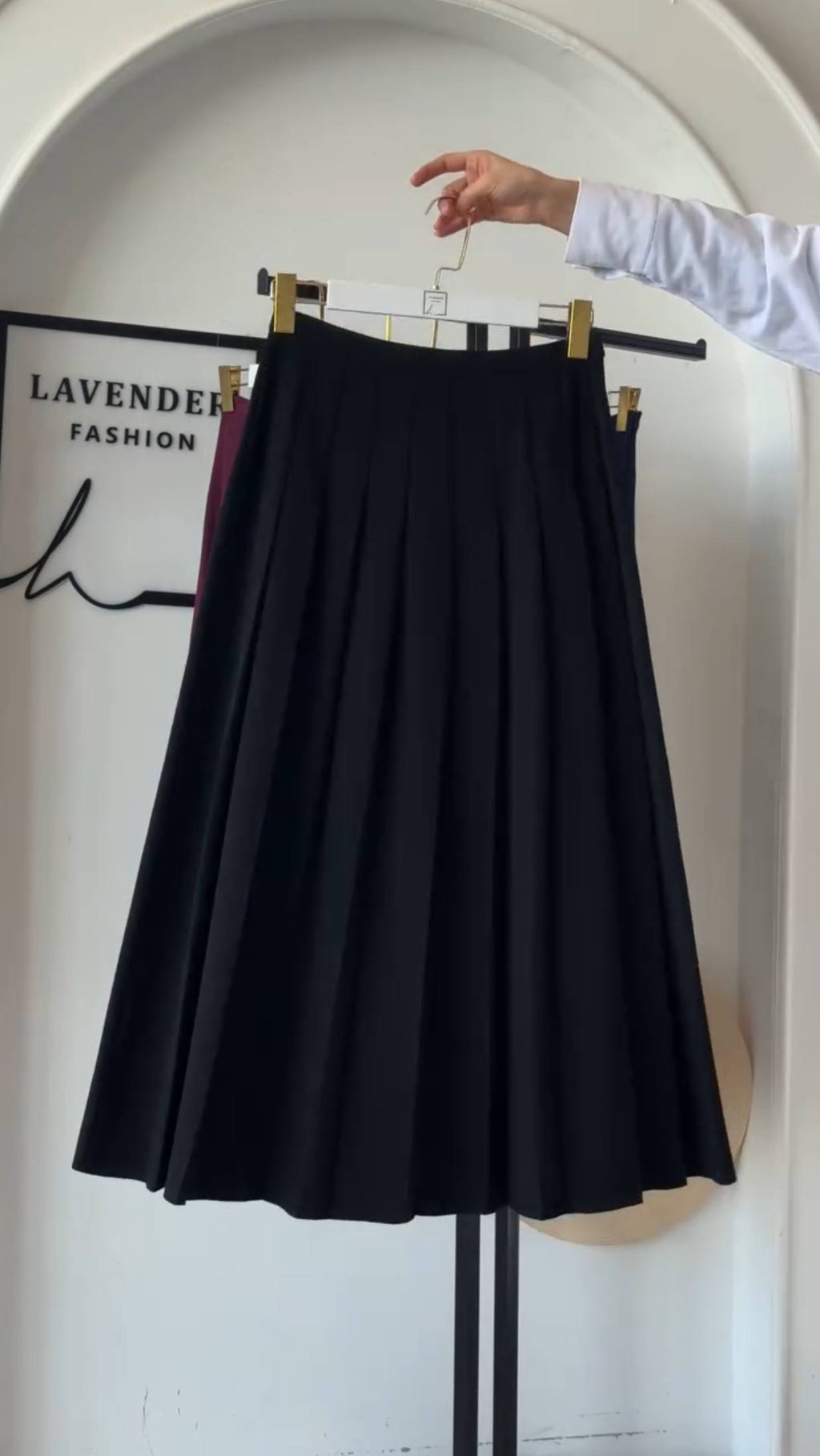 High-Waist Pleated Skirt