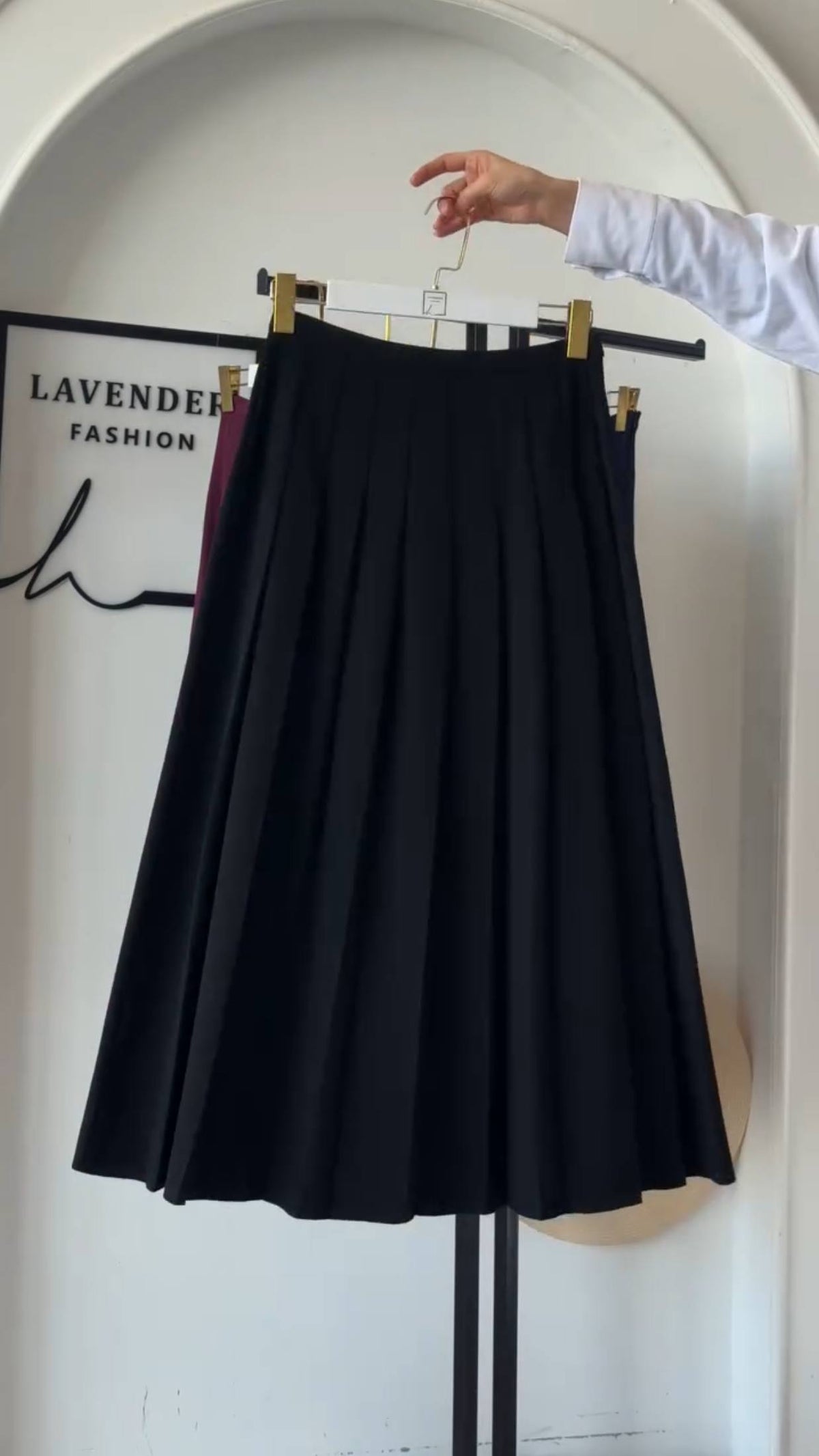 High-Waist Pleated Skirt