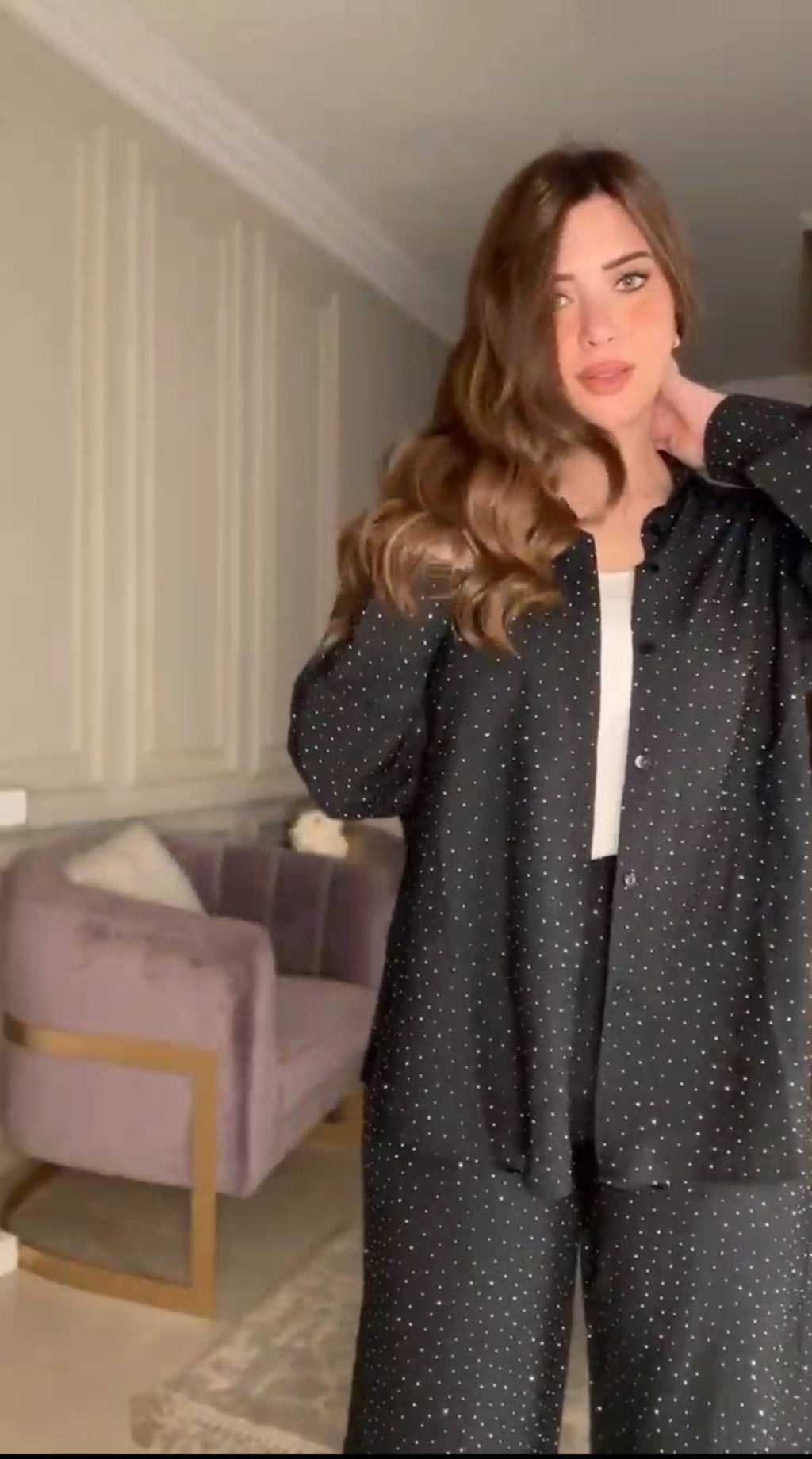 Polka Dot Oversized Two-Piece Set