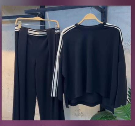 Striped Sleeve Oversized Tracksuit