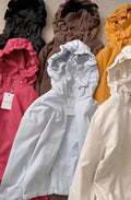 Hooded Ruched Windbreaker Jacket
